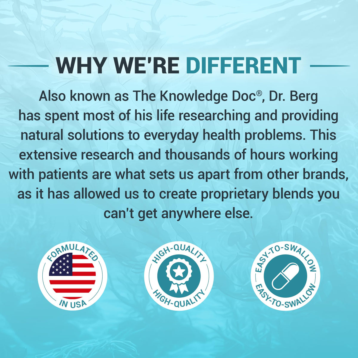 Dr. Berg Sea Kelp Enhanced Iodine - 200 mcg of Premium Iodine - Seaweed Blend Includes Klamath Blue-Green Algae & Sea Kelp - 90 Capsules Dr. Berg NutritionalsBuy Supplements Australia