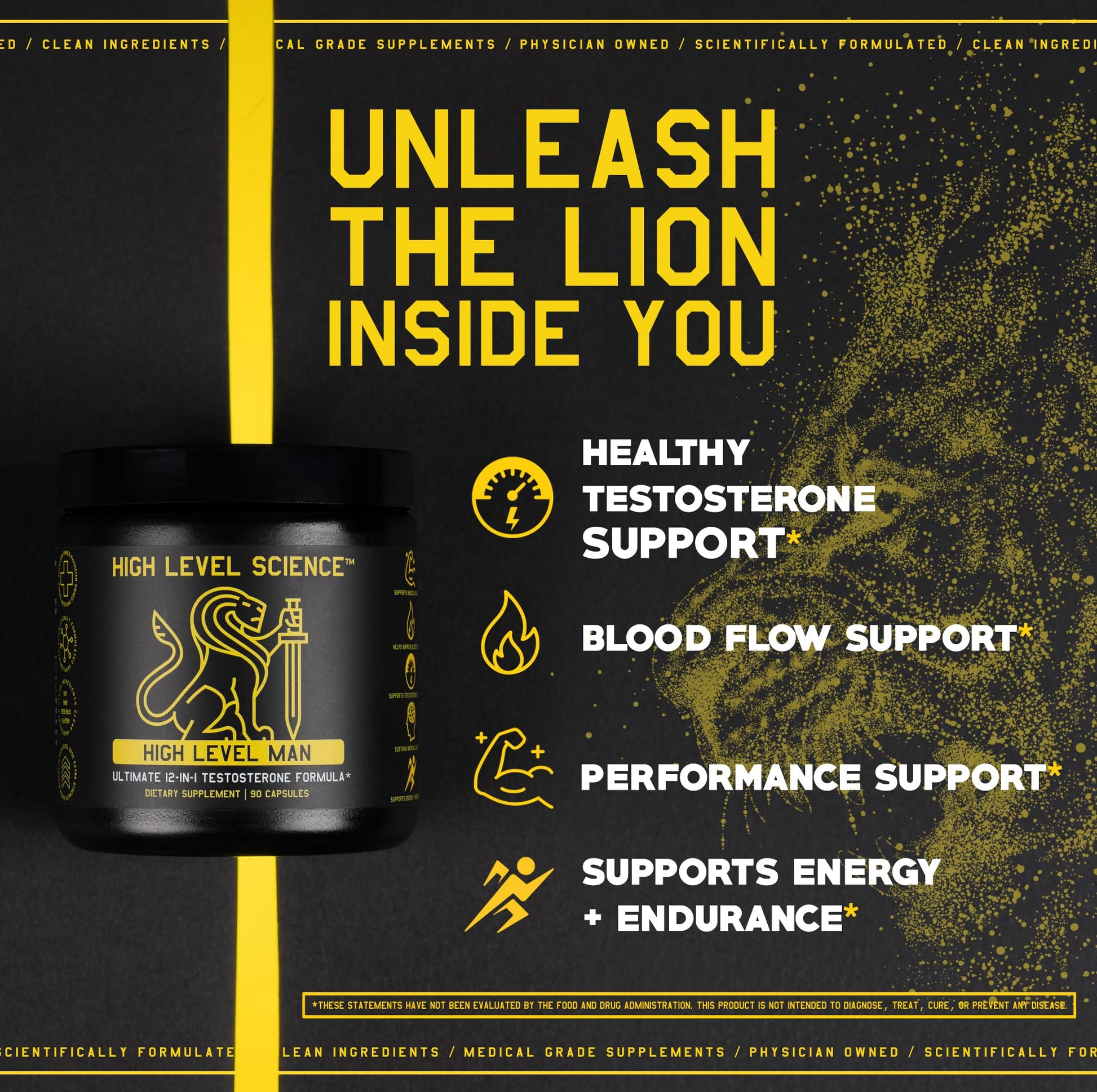 High Level Man | 12-in-1 Testosterone & Vitality Formula for Men | Tongkat Ali, DIM, Tribulus, Ashwagandha, Fenugreek, Zinc & Maca, & More | Energy, Strength, Performance Support Science High LevelBuy Supplements Australia