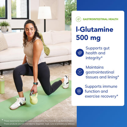 Pure Encapsulations L-Glutamine 500 mg - Supplement for Immune and Digestive Support, Gut Health and Lining, Metabolism, and Muscle Support*