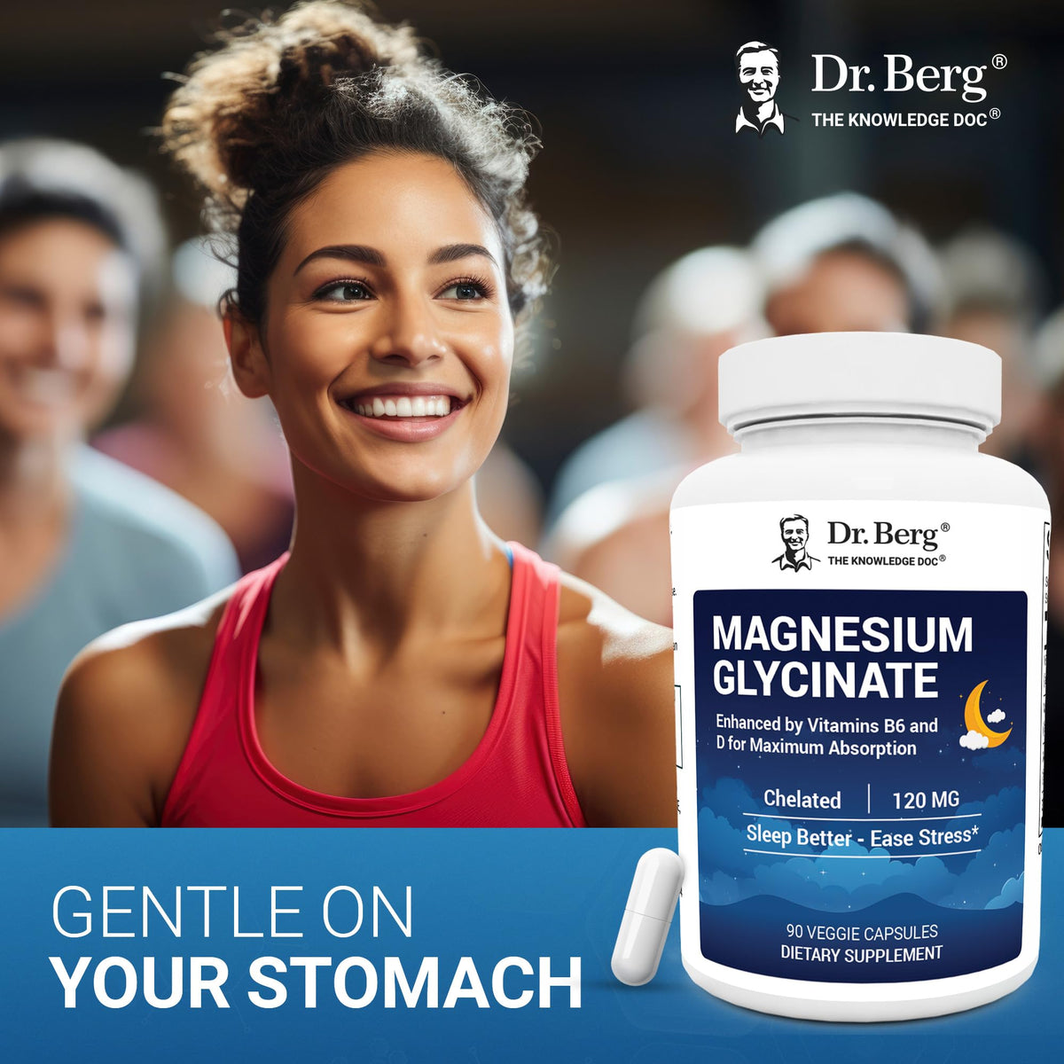 Dr. Berg Magnesium Glycinate 90ct – 4-in-1 Chelated for Muscle, Nerve, Sleep & Stress Support*– w/ D3, B6 & Zinc – 4X Lab-Tested – No Fillers – Formulated in USA, GMP-Certified Dr. Berg NutritionalsBuy Supplements Australia