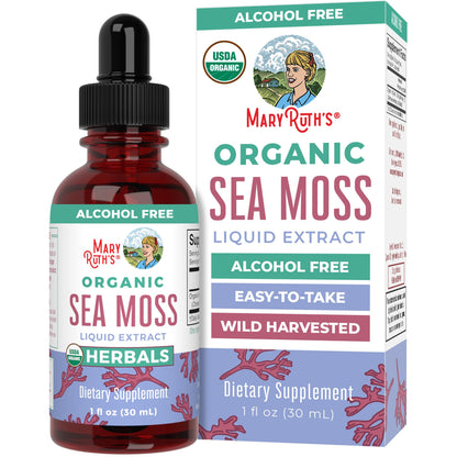 MARYRUTH'S Organic Irish Sea Moss Liquid Drops | Chondrus Crispus | Wild Harvested | Organic Irish Moss Formulated for Adults & Kids Ages 14+ | Unflavored