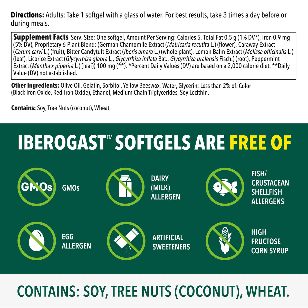 Iberogast Softgels, Herbal Relief of Stomach Upsets: Occasional Indigestion, Bloating, Gas, Nausea, Upset Stomach; 6-Herb Blend with Iberis Amara, Peppermint, Licorice, Lemon Balm; 30ct Iberogast buy supplements Au