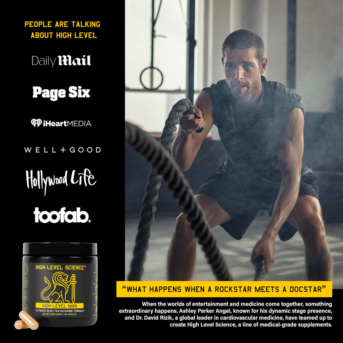 High Level Man | 12-in-1 Testosterone & Vitality Formula for Men | Tongkat Ali, DIM, Tribulus, Ashwagandha, Fenugreek, Zinc & Maca, & More | Energy, Strength, Performance Support Science High LevelBuy Supplements Australia