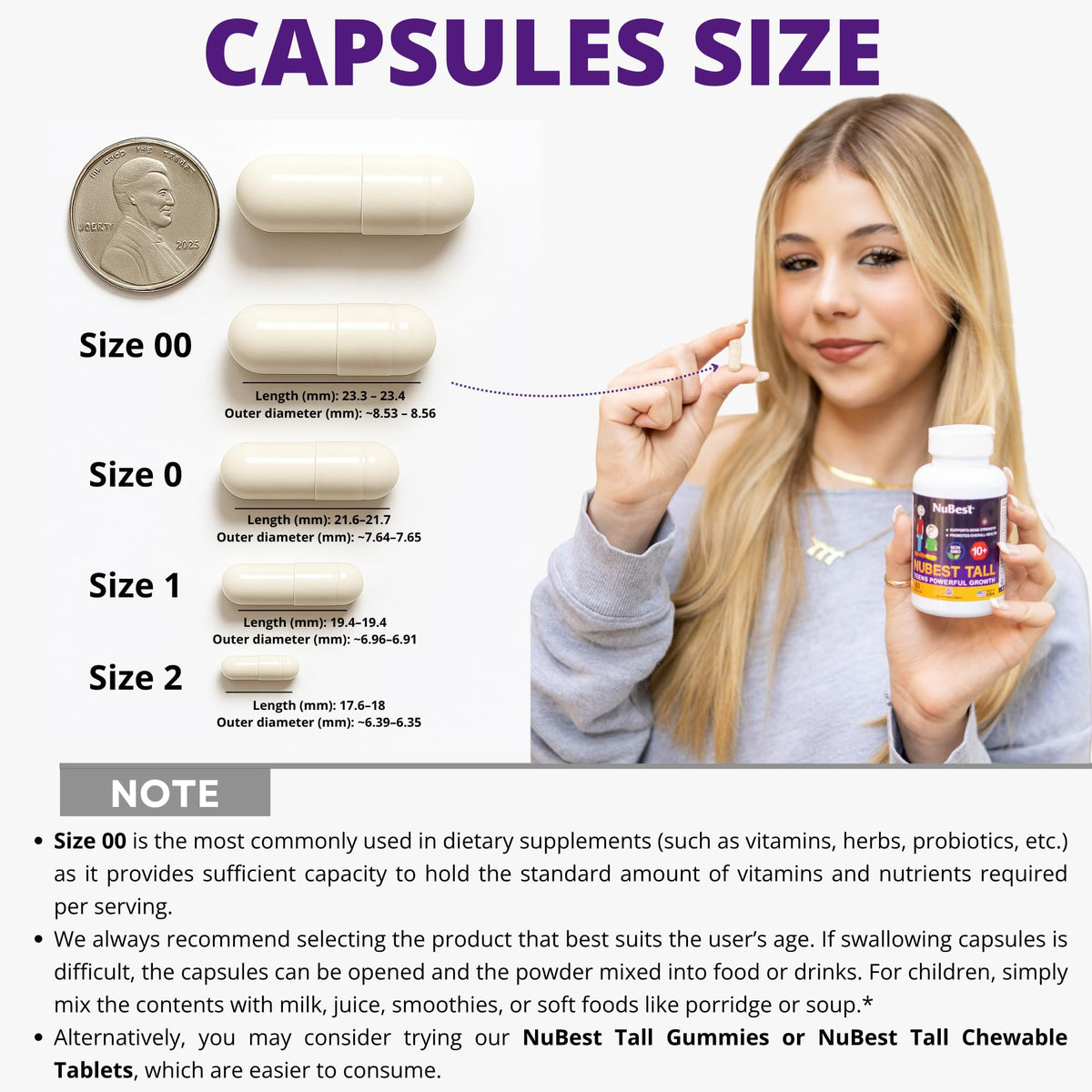 NuBest Tall 10+ Premium Bone Strength Formula, Enhanced Immunity and Overall Health for Age 10+ with Calcium, Vitamin D3, Vitamin K2, and Multivitamins | 60 Capsules | 1 Month Supply NuBestBuy Supplements Australia