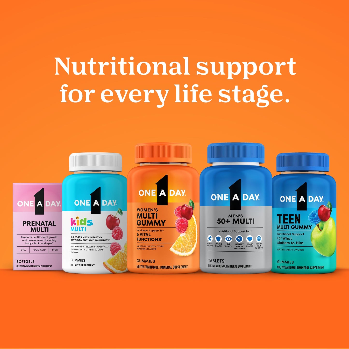One A Day Multivitamin for Women 50 and Over Tablets, Womens Multivitamin 50 plus with Vitamins D, C, E, Zinc & Biotin, Daily Vitamins