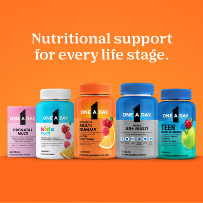 One A Day Multivitamin for Women 50 and Over Tablets, Womens Multivitamin 50 plus with Vitamins D, C, E, Zinc & Biotin, Daily Vitamins