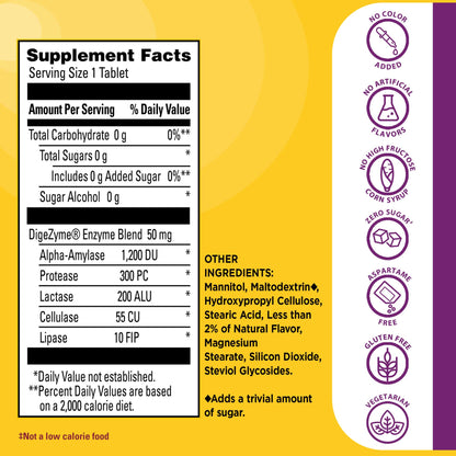 Nature Made Digestive Enzymes 5-in-1 Blend, Digestive Health Support, 90 Chewable Tablets, 30 Day Supply