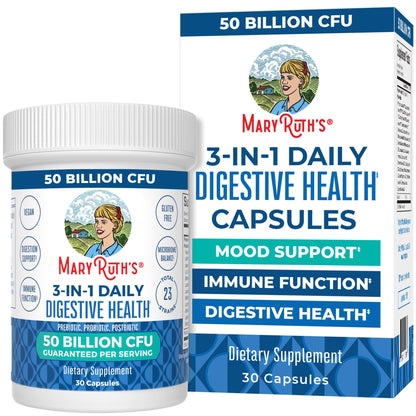MARYRUTH'S 3-in-1 Probiotics for Digestive Health | Prebiotic & Postbiotic | Gut Health Supplement for Women & Men | 23 Unique Strains