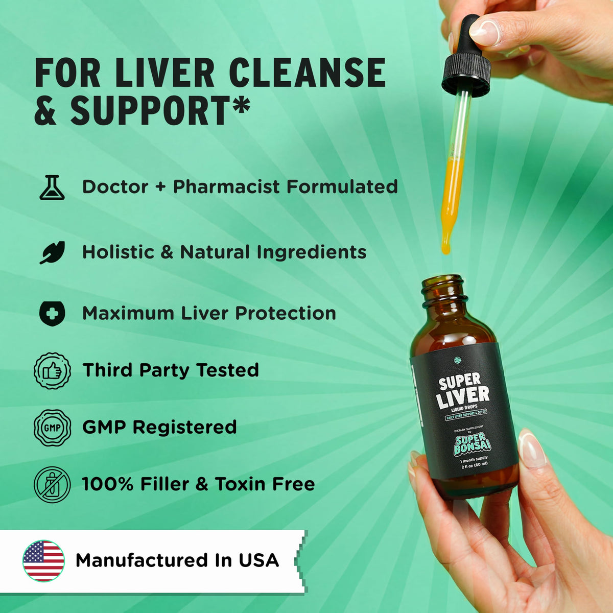 SuperBonsai Super Liver Support with Milk Thistle - All Natural Liver Cleanse Detox & Repair Aid - Doctor-Formulated Liver Supplement