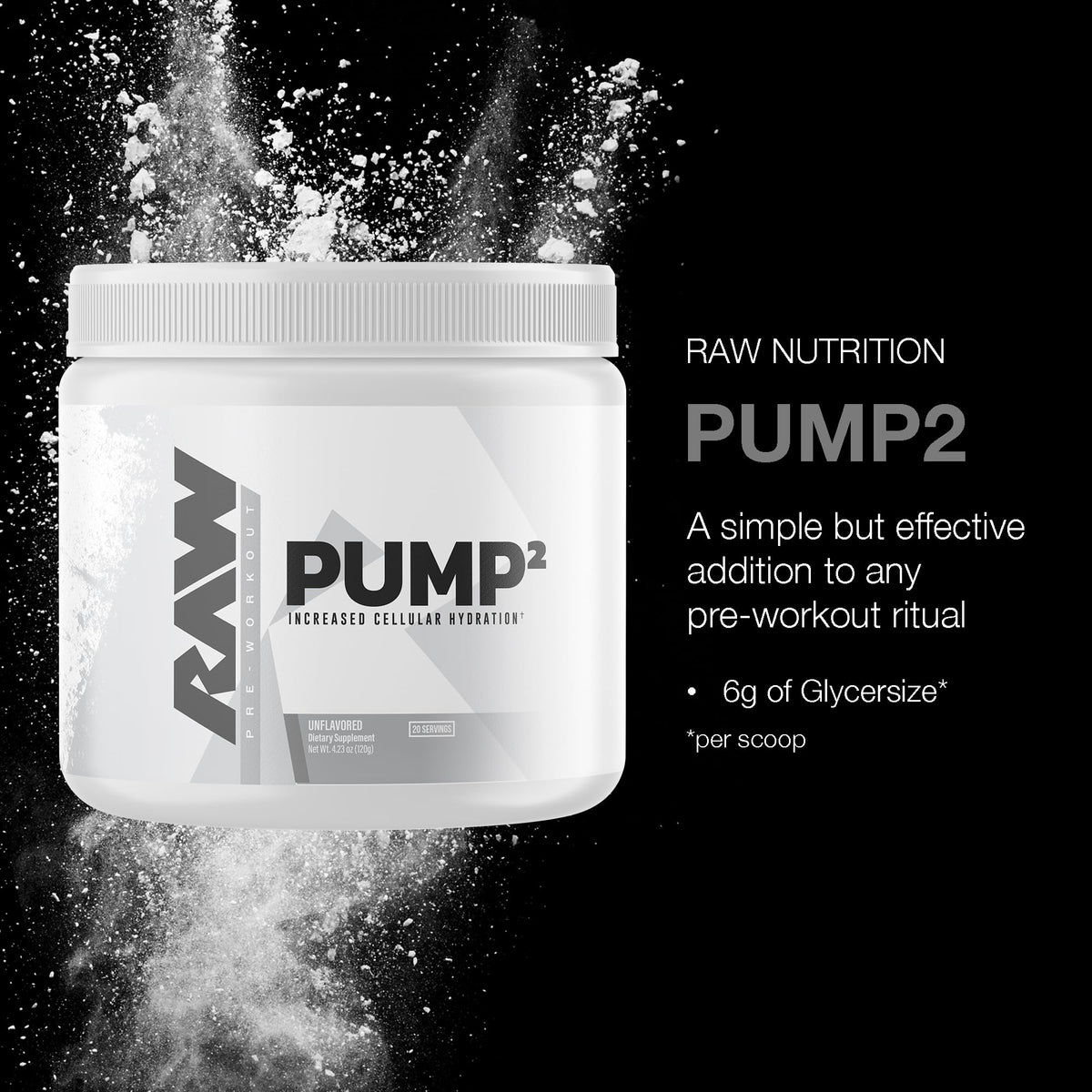 RAW Pump2 Pre Workout | Glycerol Pump Pre Workout Supplement, Pair Pump Supplement for Best Results Or Any Preworkout Powder | Enhanced Hydratio