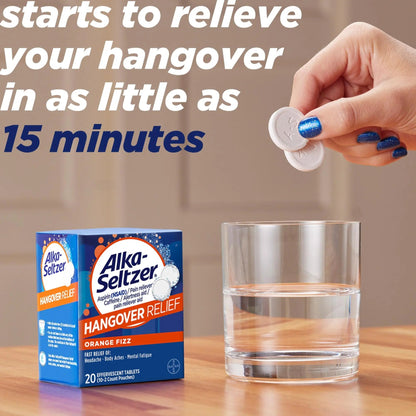 Alka-Seltzer Hangover Relief Tablets, Fast Relief Starts In About 15 Minutes for Headaches, Body Aches & Mental Fatigue, Bachelorette & Bachelor Party Packs 60 Count (3 Boxes, 20 Tablets Each) Alka-SeltzerBuy Supplements Australia