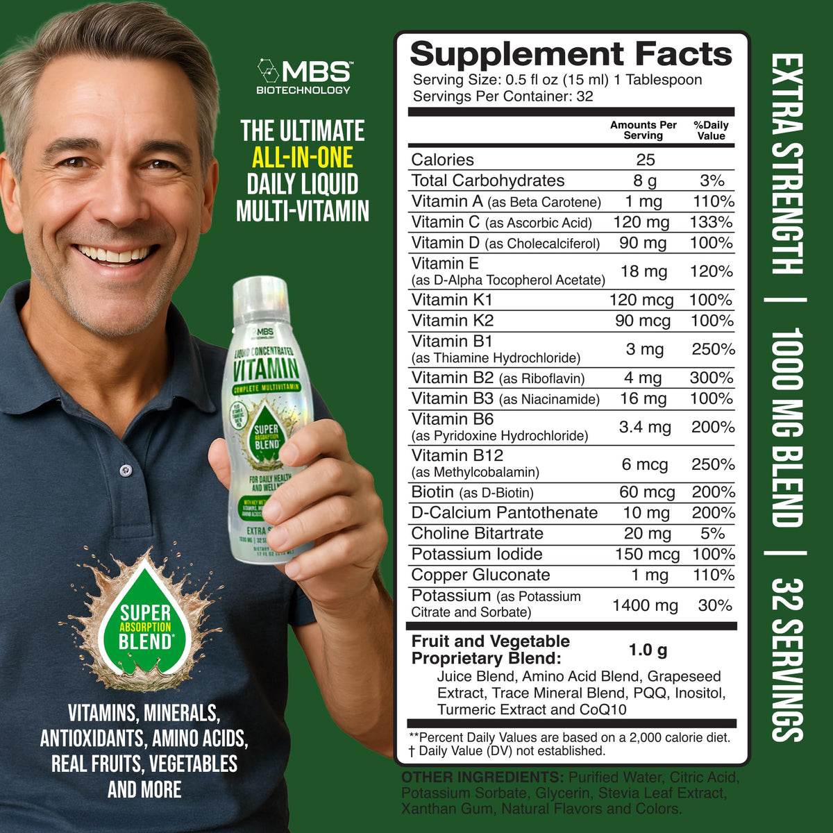 MBS Biotechnology Liquid Multivitamin for Adults – Complete High-Absorption Daily Vitamin with Superfoods, CoQ10, B-Complex, Turmeric & PQQ – Immune & Energy Support – Berry Flavor, 17 oz MBS BiotechnologyBuy Supplements Australia
