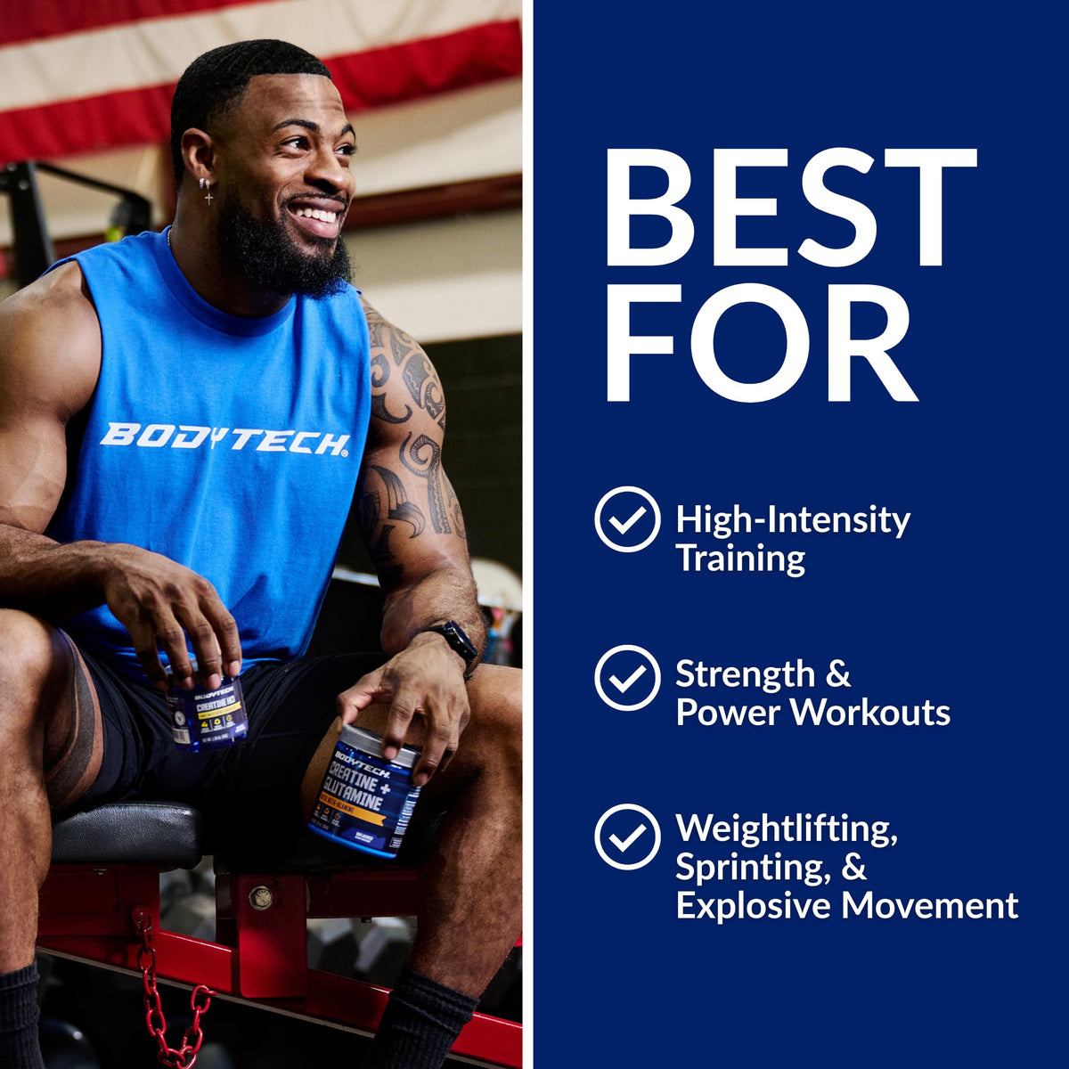 BodyTech 100% Pure Creatine Monohydrate Powder - Micronized for Maximum Absorption - Supports Muscle Strength & Power Output