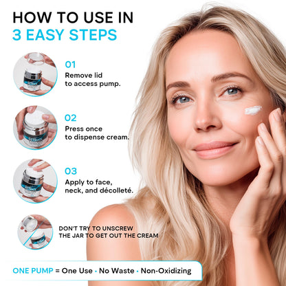 Face Moisturizer Retinol Cream, Anti Aging Neck Firming Cream, Collagen Day & Night Face Cream with Hyaluronic Acid for Women & Men, 1.85 Fl Oz