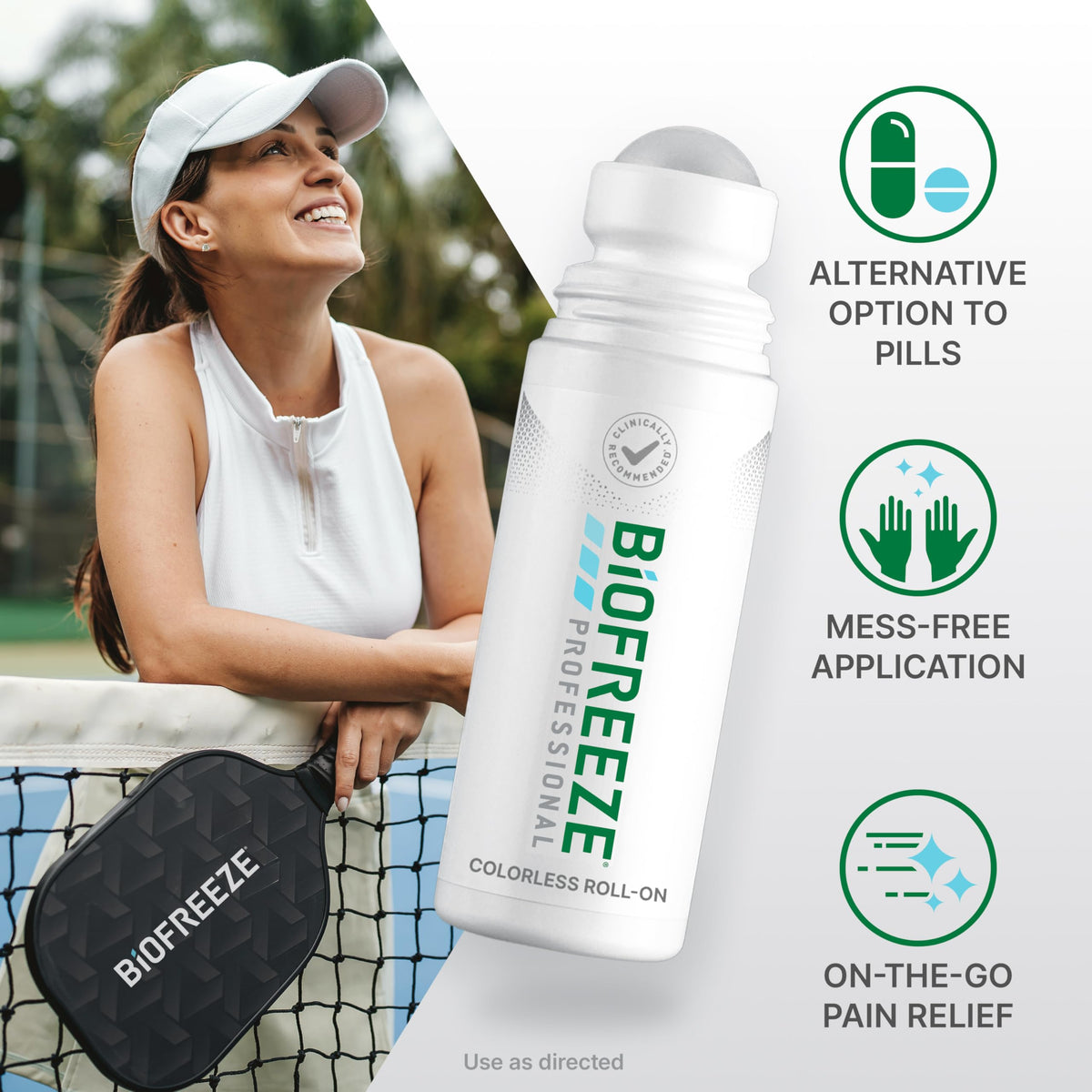 Biofreeze Professional Colorless Pain Relief Roll On, Knee & Simple Backache Relief, Arthritis Pain Reliever, Neck Pain Relief, Cooling Joint Pain Relief, Roll-On Menthol Gel 3 Fl Oz BiofreezeBuy Supplements Australia
