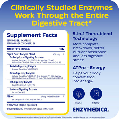 Enzymedica, Digest Gold to Go Pillbox, 21 Capsules