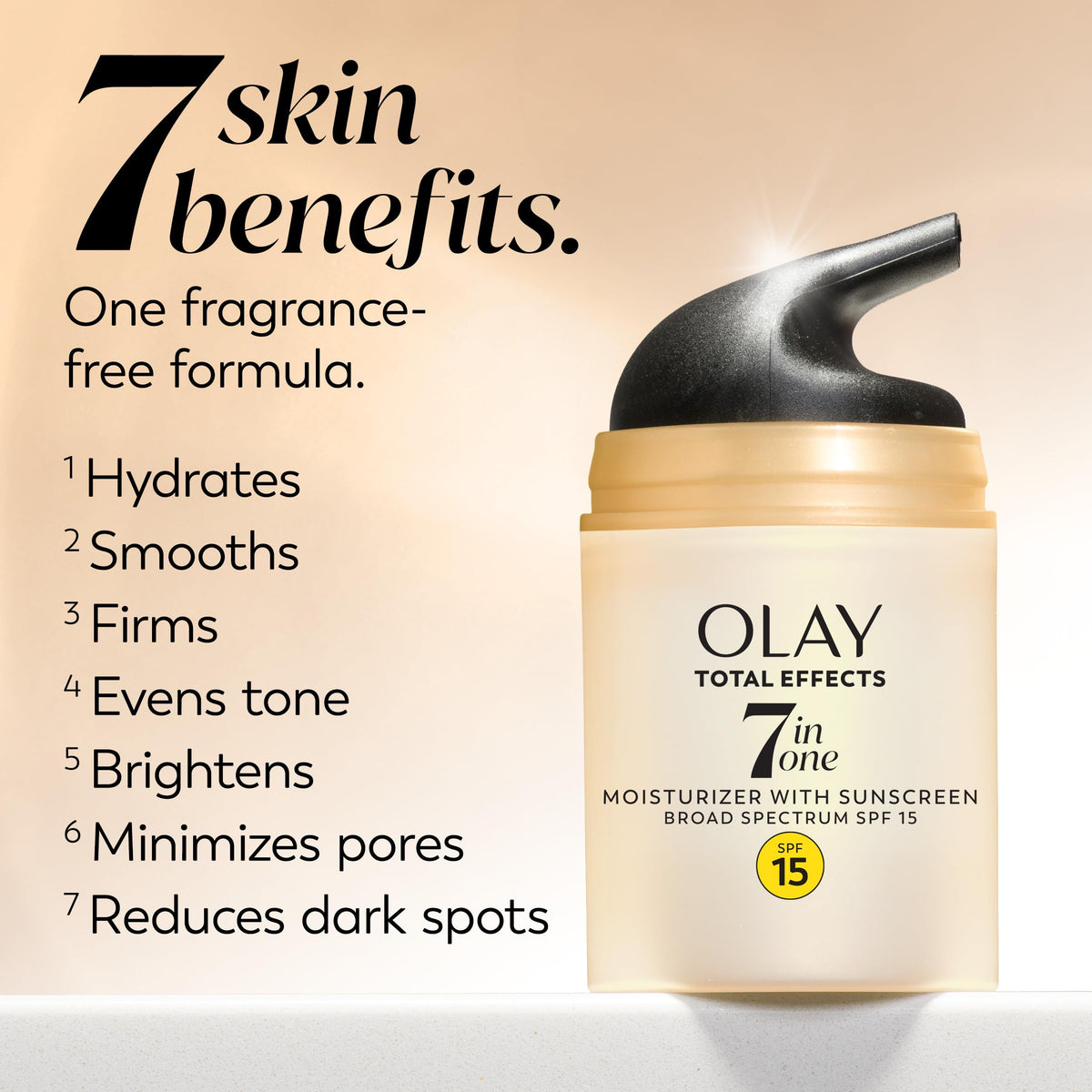 OLAY Total Effects 7-in-1 Anti-Aging Face Moisturizer with SPF 15, Fragrance-Free 1.7 oz