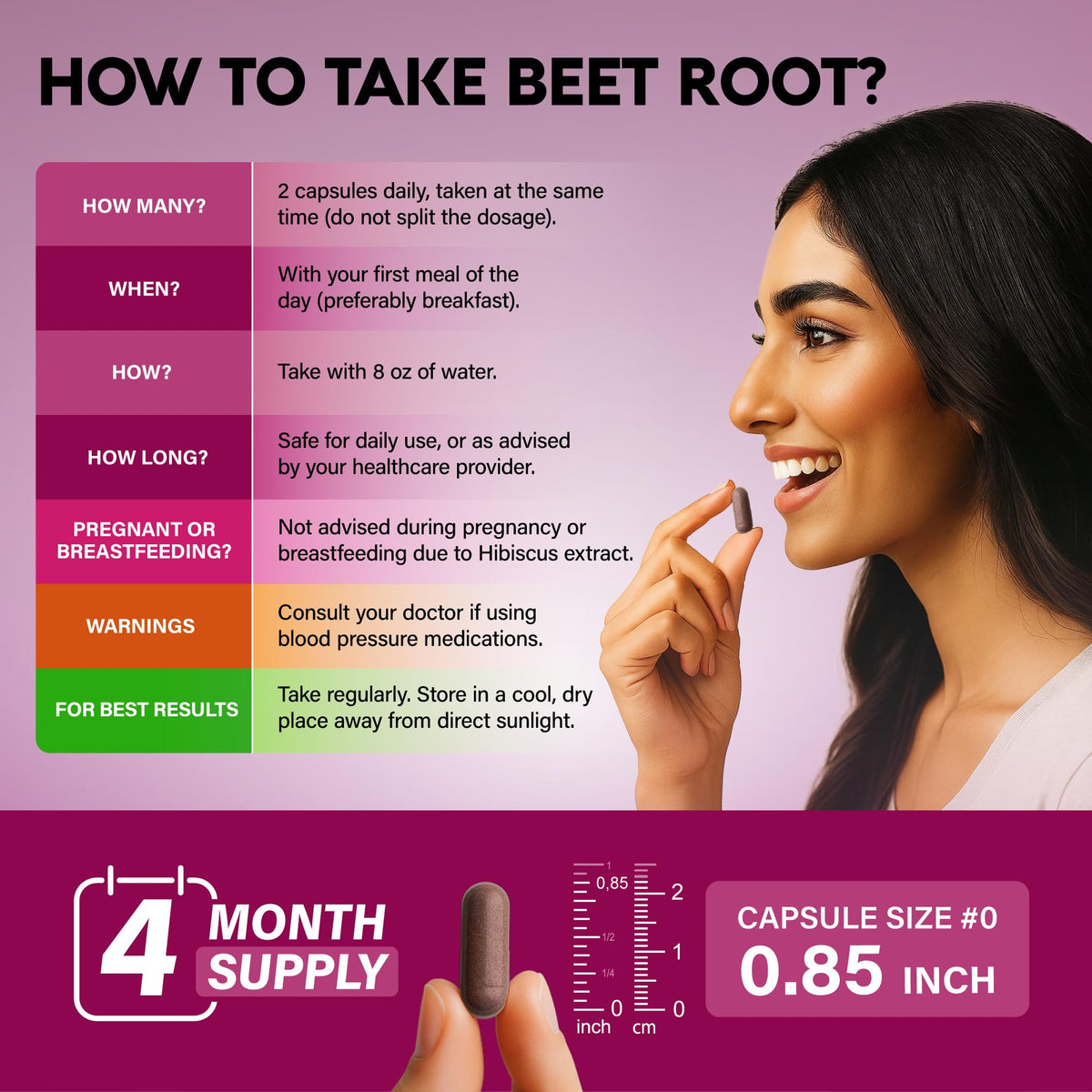 Beet Root 5-in-1 Complex Capsules - Healthy Blood Pressure Support Supplement** for Heart & Circulation Support - with Hawthorn Berry, Hibiscus & Garlic