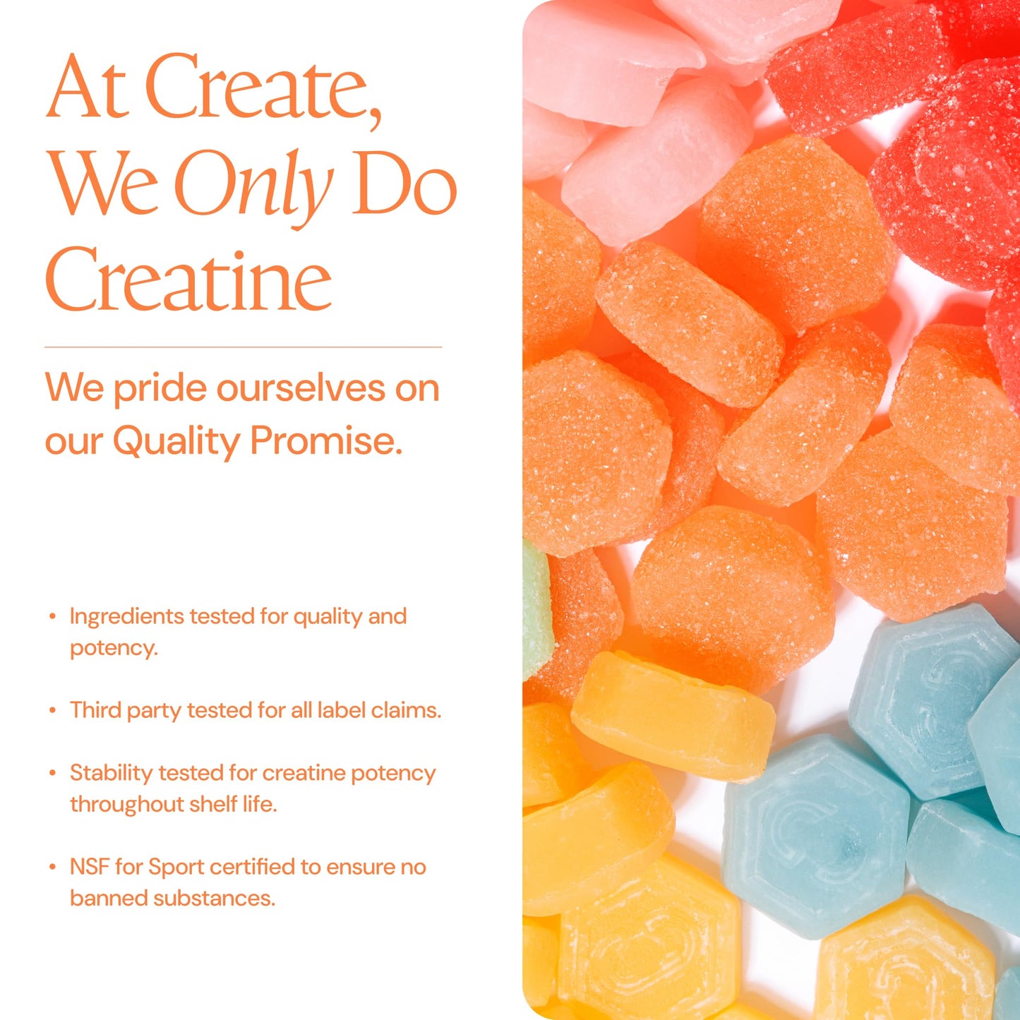 Create Creatine Gummies for Men & Women – NSF Certified, Made with Creapure Creatine Monohydrate, Great Tasting, Anti-Melting Formula, 30ct Standup Pouch, 90 Gummies (Variety Pack)