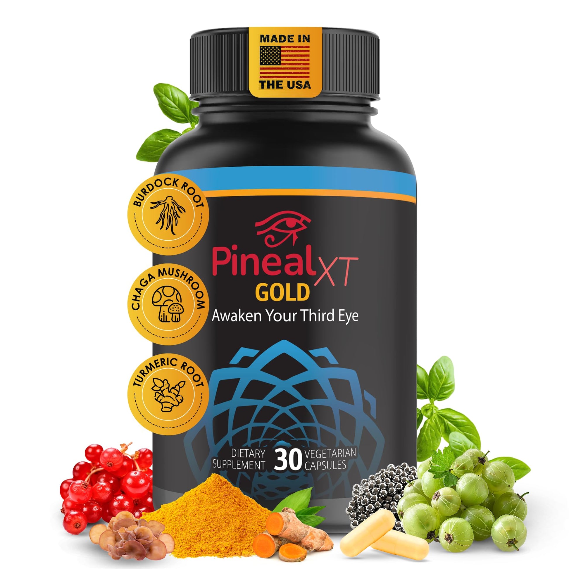 Pineal XT Gold + Pharaoh's Nectar - Pineal Gland Supplement Bundle – 24K Monoatomic Gold Ormus Drops, Pineal Gland Decalcification, Third Eye Awakening, Focus, Energy & Manifestation Nutraville buy supplements Au