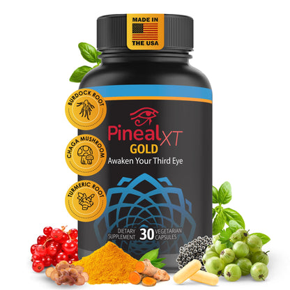 Pineal XT Gold + Pharaoh's Nectar - Pineal Gland Supplement Bundle – 24K Monoatomic Gold Ormus Drops, Pineal Gland Decalcification, Third Eye Awakening, Focus, Energy & Manifestation Nutraville buy supplements Au