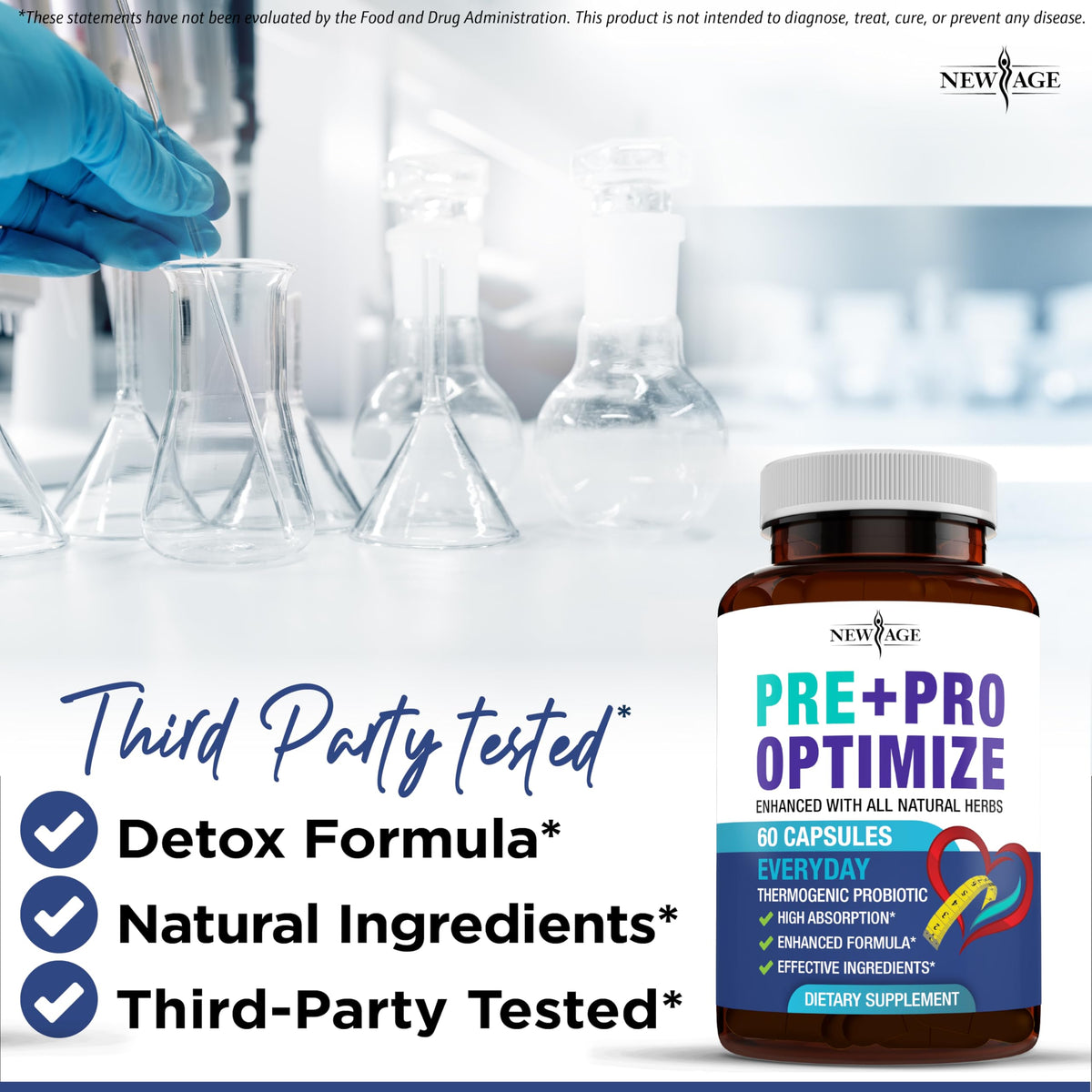 NEW AGE Pro Optimize Probiotics for Women, Menopause, Digestive Health - Support for Bloating, Hot Flashes, Joint Support, Night Sweats - Gut Health & Metabolism - Dong Quai (60 (Pack of 1)) NEW AGE buy supplements Au