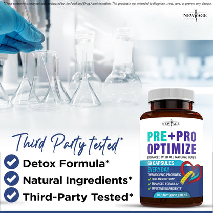 NEW AGE Pro Optimize Probiotics for Women, Menopause, Digestive Health - Support for Bloating, Hot Flashes, Joint Support, Night Sweats - Gut Health & Metabolism - Dong Quai (60 (Pack of 1)) NEW AGE buy supplements Au