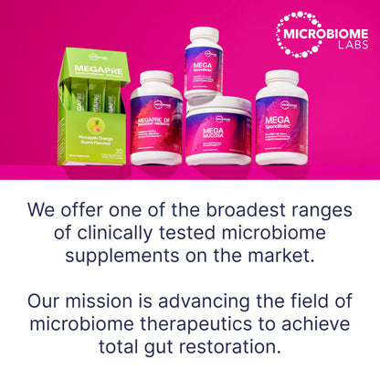 Microbiome Labs MegaSporeBiotic Probiotics for Women & Men - Spore-Based Probiotic for Gut Health & Digestive Support - Shelf-Stable, Travel-Friendly