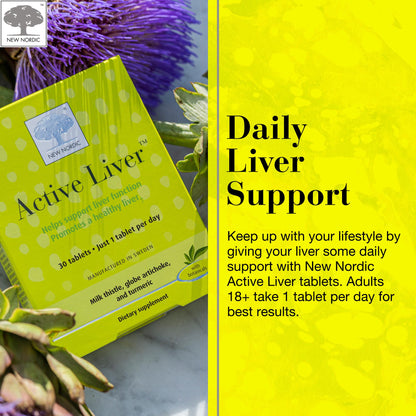 NEW NORDIC Active Liver 30-Day Supply, Daily Liver Supplement, Milk Thistle, Artichoke & Turmeric, 30 Tablets (Pack of 1) NEW NORDICBuy Supplements Australia