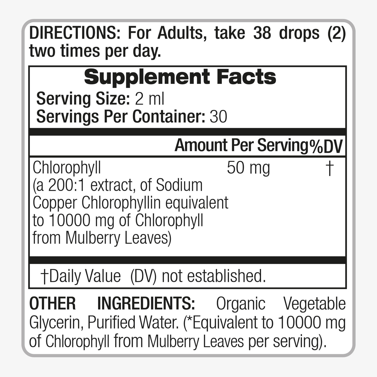 FITO MEDIC'S Lab | Liquid Chlorophyll | Chlorophyll Liquid Drops | 50 mg 200:1 Ratio Extract per Serving.