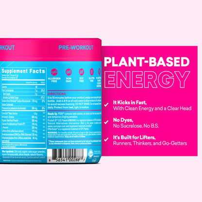 EBOOST POW Natural Pre Workout Powder – 20 Servings - Blue Raspberry - A PreWorkout Supplement for Performance, Joint Mobility Support, Energy - Men and Women