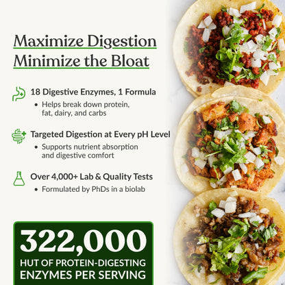 BiOptimizers MassZymes - Complete Digestive Enzymes Supplement for Gut Health - Bloating Relief for Men and Women - Lipase Amylase Bromelain