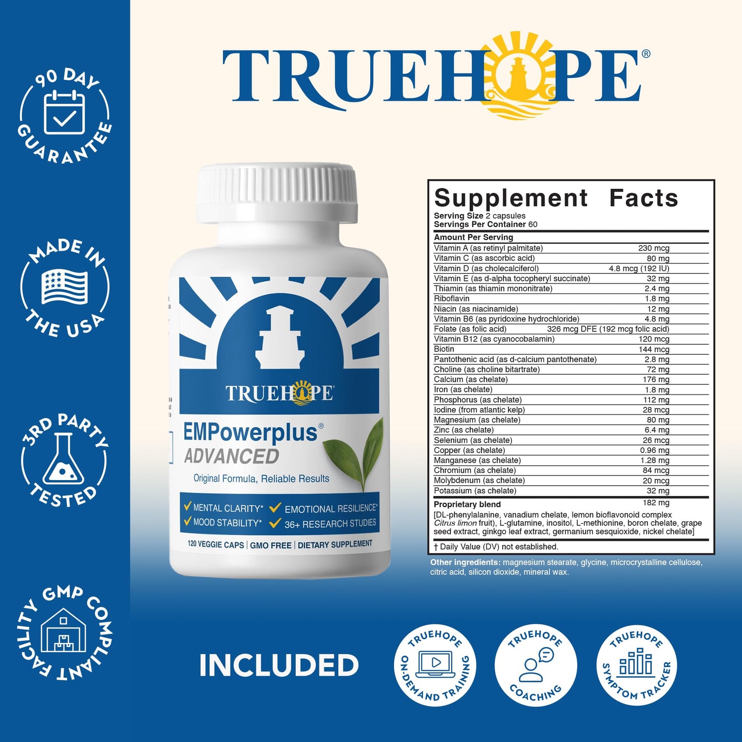 Truehope EMPowerplus Advanced Multivitamin for Women & Men - Broad-Spectrum Multivitamins & Chelated Minerals | 1000% Better Absorption | 37 Research Studies & 28 Years of Success | 30 Day Supply Truehope buy supplements Au