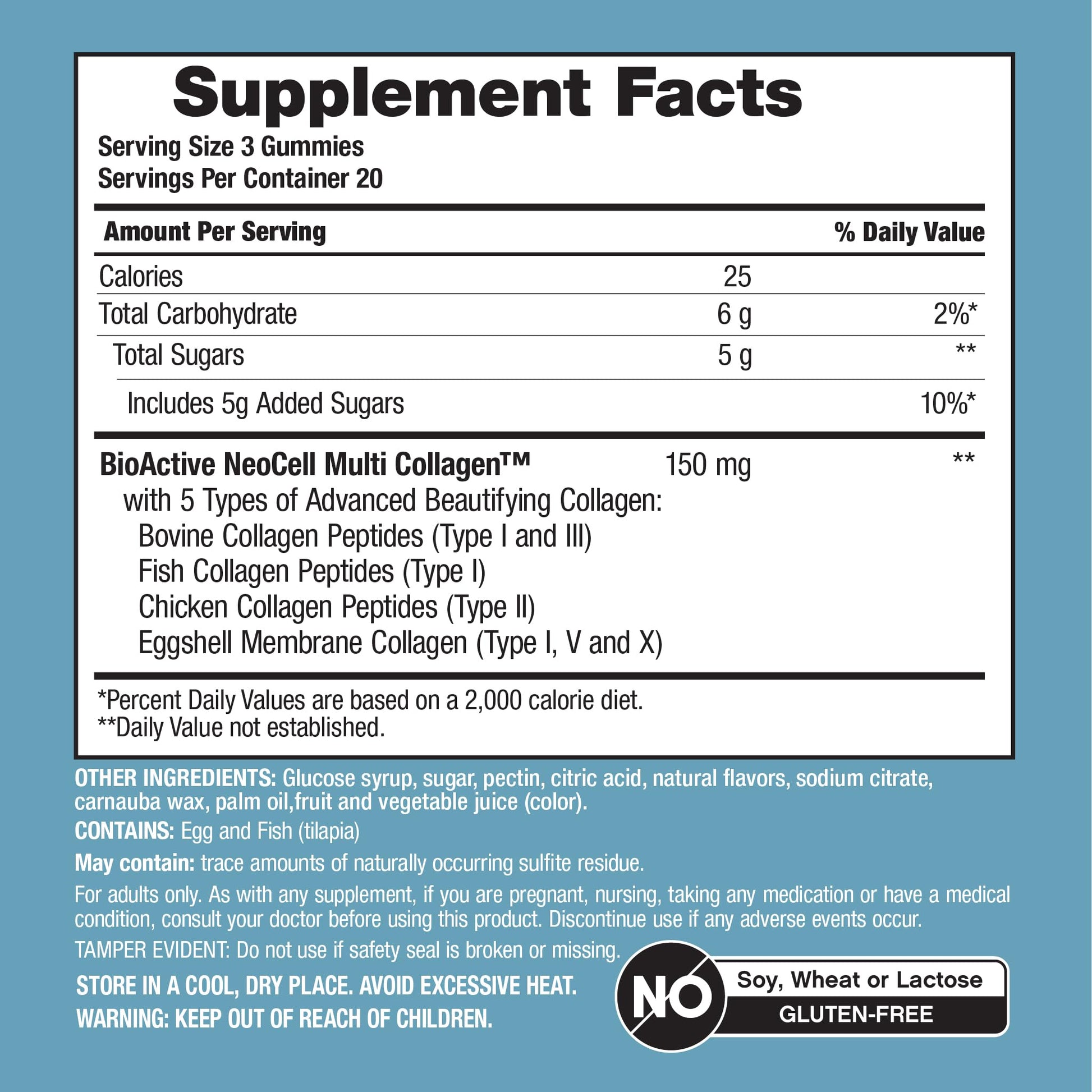 NeoCell Multi Collagen Bio-Peptides Gummies | 60 ct | Tropical Flavor | Type I, II, III, V, X | Advanced BioActive Formula NeoCell buy supplements Au
