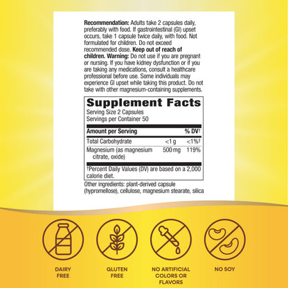 Nature's Way Magnesium Complex, Supports Muscle Relaxation*, Muscle Function*, Promotes a sense of Calm*, Magnesium Citrate and Oxide, 100 Capsules Nature's Way buy supplements Au