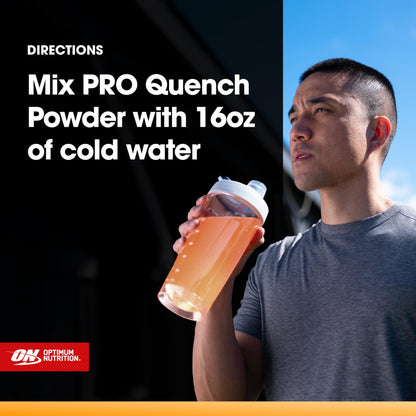 Optimum Nutrition Pro Quench, 10g Clear Protein, 10g Collagen peptides & Electrolyte Powder Drink Mix, Tropical Orange Mango, 20 Servings,