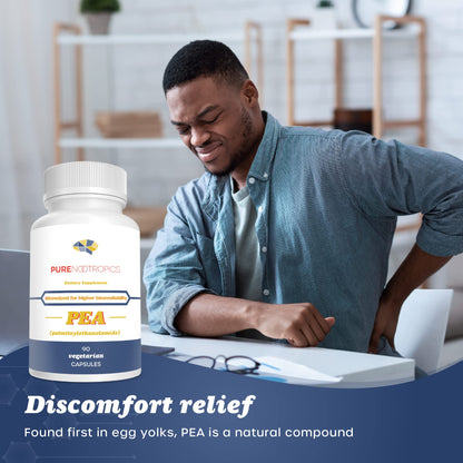 Pure Nootropics - Palmitoylethanolamide (Micronized Pea) 400 mg Capsules | 90 Veg Caps Value Pack | Supports Relief from Occasional Discomfort | Supports Immune System Pure NootropicsBuy Supplements Australia