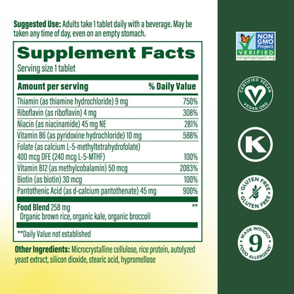 MegaFood Balanced B Complex - Vitamin B Complex for Women & Men - Vitamin B6, B12, Folate, Biotin - Cellular Energy Metabolism