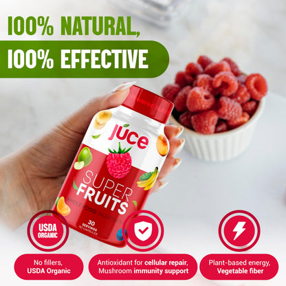 Juce Original Formula - Organic Super Fruit & Veggies Supplement - Gluten/Gelatin Free, Soy Free & Vegan- Reds & Greens Superfood Capsules- 23 Fruits & 23 Vegetables (180 Count)- By Terra Kai Organics Terra Kai Organics buy supplements Au