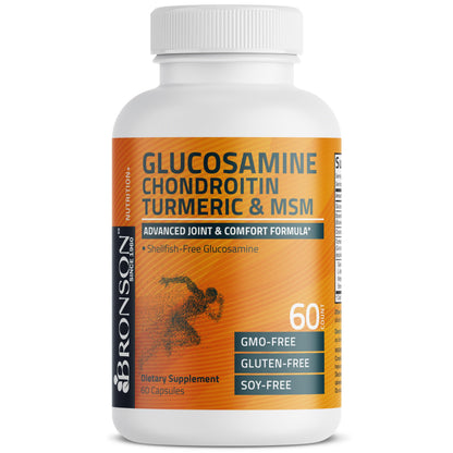 Bronson Glucosamine Chondroitin Turmeric & MSM Advanced Joint & Cartilage Formula, Supports Healthy Joints