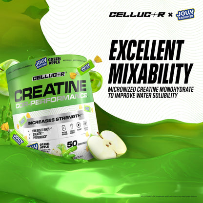 Cellucor Creatine Powder, Jolly Rancher Green Apple - Increases Strength, Lean Muscle Mass & Endurance, Micronized Creatine for Fast Absorption,