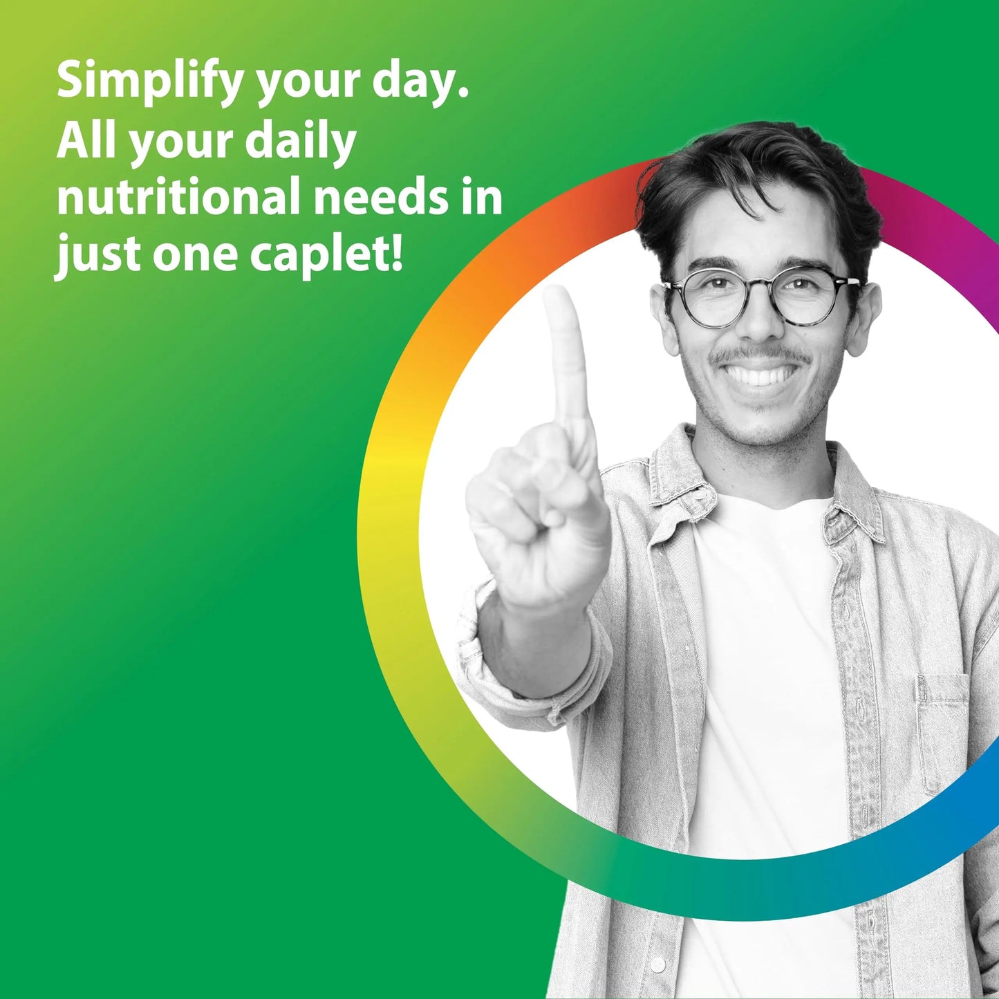 Rainbow Light Mens Multivitamin One + | 60 Caplets | Supports Energy & Antioxidant Health | with Real Food Nutrients, Digestive Enzymes & Probiotics Rainbow Light