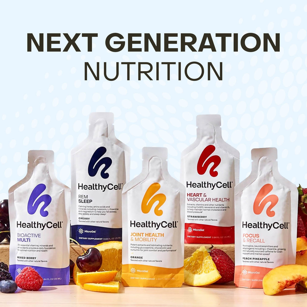 Healthycell Bioactive Daily Liquid Multivitamin for Men & Women – 20+ Essential Vitamins, Minerals & Antioxidants for Brain, Heart, Immune Support, Skin & Hair Support - 14 Gel Packs HealthycellBuy Supplements Australia