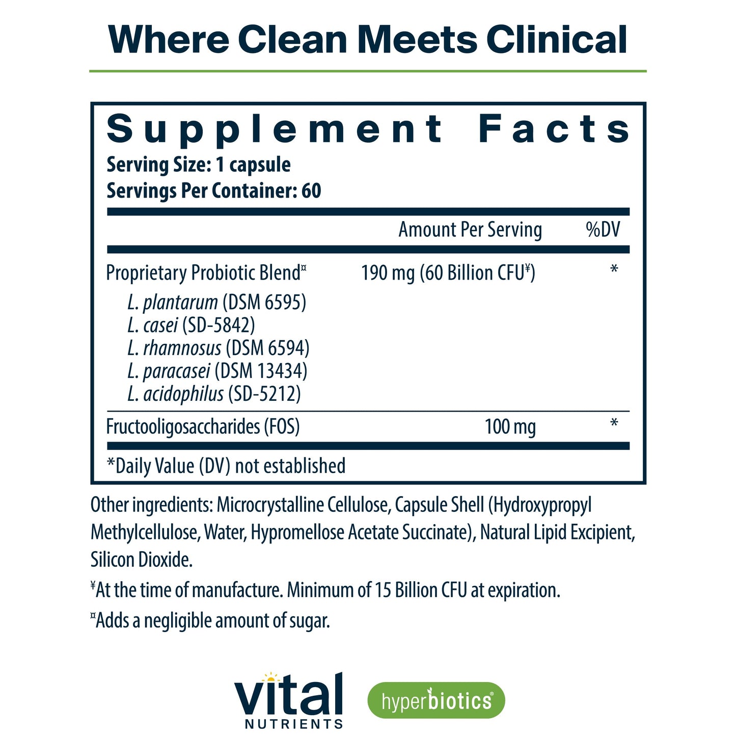 Hyperbiotics Vital Nutrients Prebiotic and Probiotic for Women and Men | 60 Billion CFU | Pre and Probiotics Supports Digestive Health, Constipation,