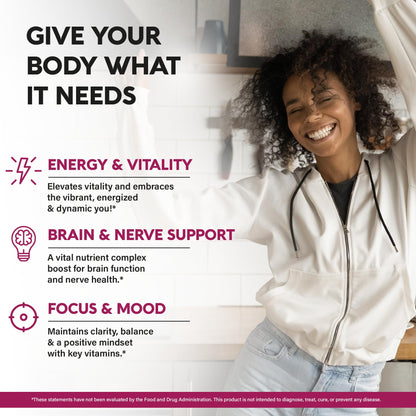 USDA Organic Vitamin B-Complex B5 Pantothenic Acid | B12 Methylcobalamin | B1 Thiamine | B6 Pyridoxine | B7 Biotin | B9 Folic | B3 Niacinamide