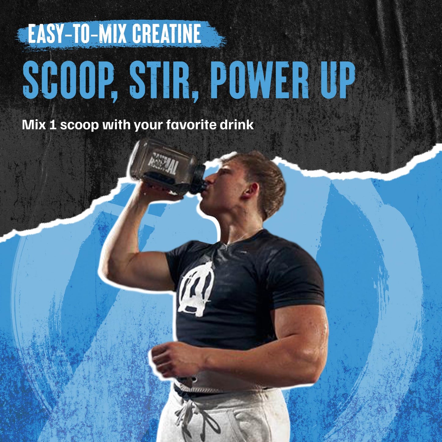 Animal Creatine Monohydrate Powder - Micronized Creatine for Women and Men, Supports Muscle Growth, Strength, Endurance, Recovery and ATP Production,