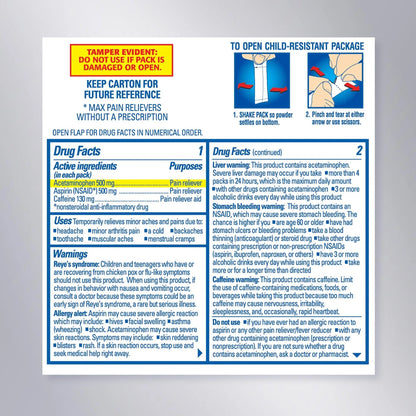 Goody’s Max Triple Action Pain Relief – Headache Relief Powder with Acetaminophen, Aspirin & Caffeine for Fast, Effective Relief of Tough Headaches, Tropical Citrus, 16 Count Goody'sBuy Supplements Australia