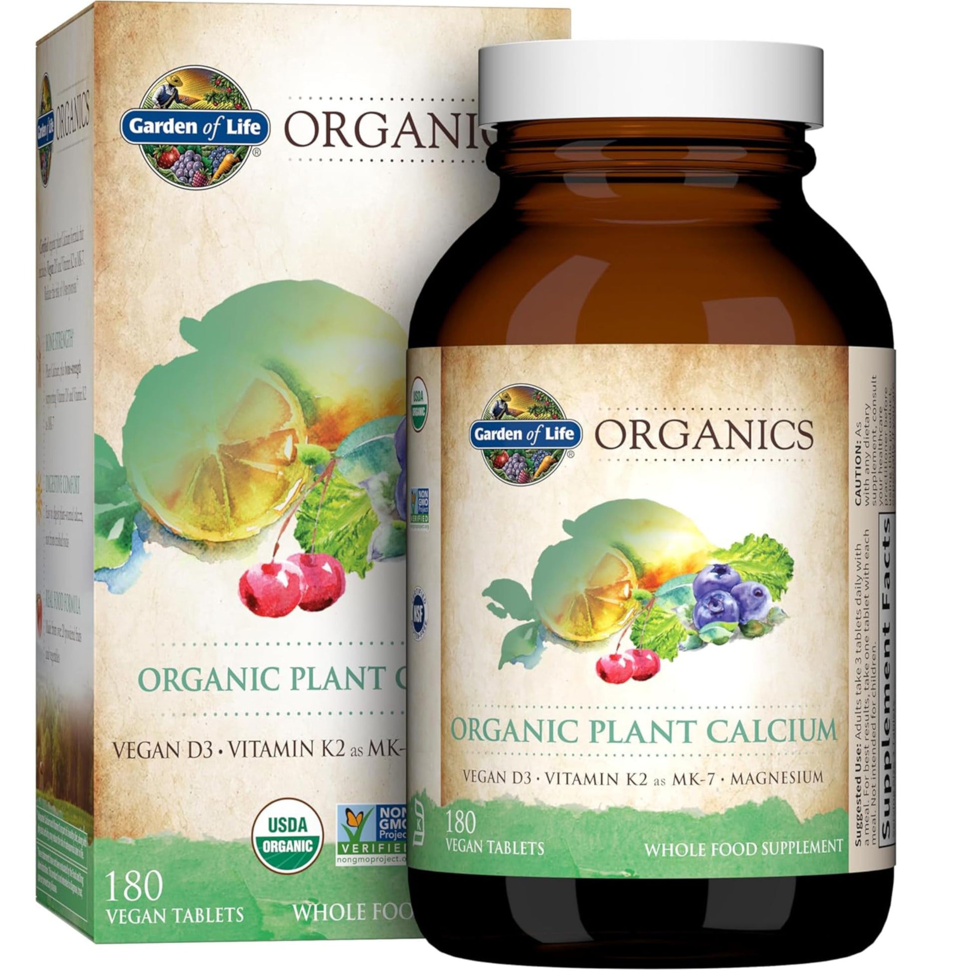 Garden of Life Calcium Supplement with Magnesium & Organic Vitamin D3 K2, Made from Whole Foods, Gluten-Free, 180 Count Garden of LifeBuy Supplements Australia