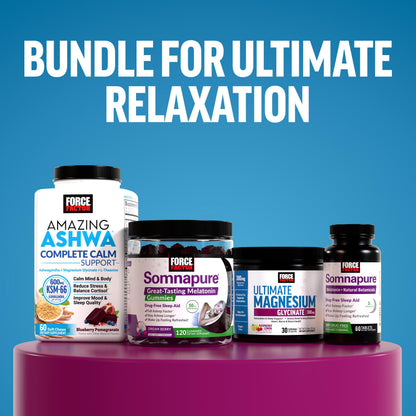 Force Factor Ultimate Magnesium Supplement, 330mg Magnesium Glycinate & Magnesium Citrate, Like Magnesium Gummies, Support Calm, Relaxation,