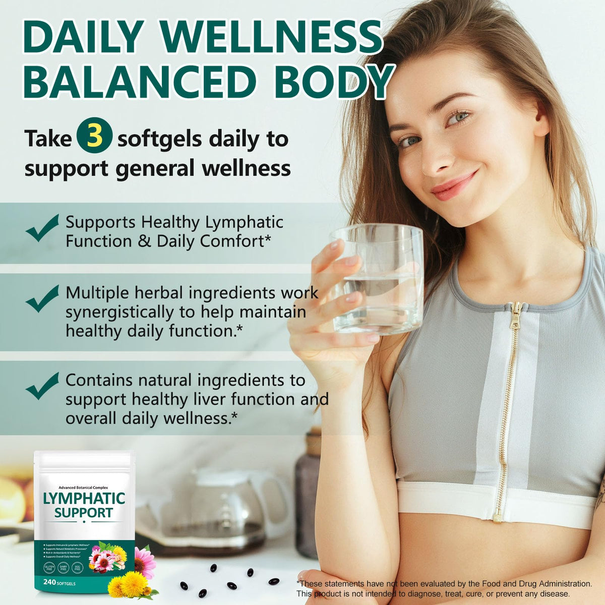 Alstaky Lymphatic Drainage Supplement - 240 Softgels, with Echinacea, Dandelion, and Burdock, Promotes Healthy Circulation & Fluid Balance, Lymph System Support Supplement for Women & Men Alstaky buy supplements Au
